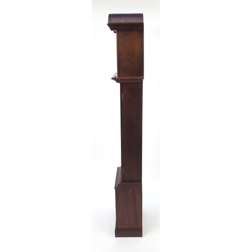 8 - Mahogany long case clock, with moon phase dial, 180cm high