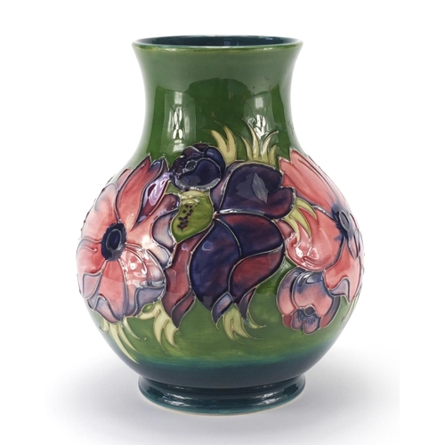 799 - Large Moorcroft pottery baluster vase, hand painted and tube lined in the clematis pattern, painted ... 