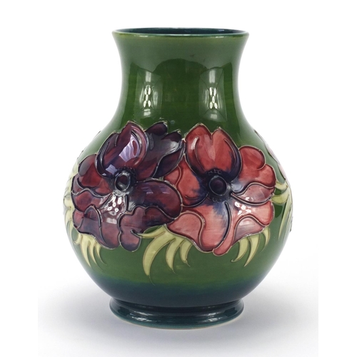 799 - Large Moorcroft pottery baluster vase, hand painted and tube lined in the clematis pattern, painted ... 