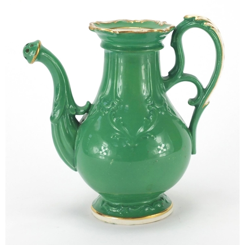 737 - 19th century Staffordshire watering can, 17cm high
