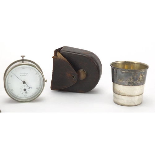 117 - British Military World War I pocket compass by Barker & Son, Armstrong of Manchester stopwatch and a... 