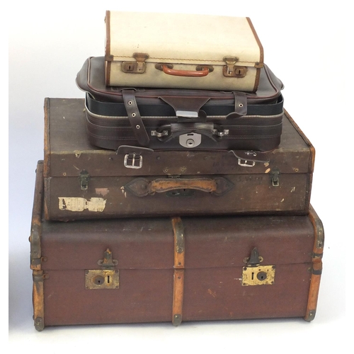 20 - Seven vintage suitcases