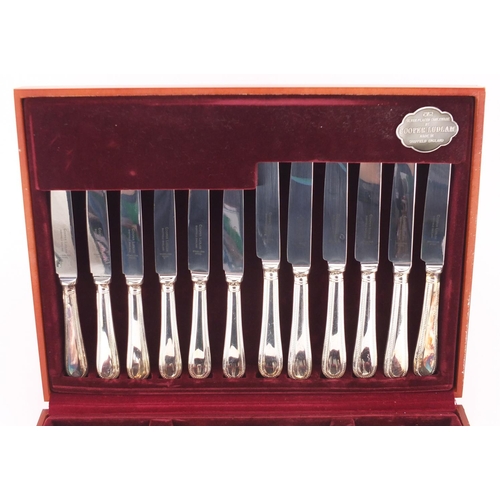 2160 - Cooper Ludlam six place canteen of Sheffield silver plated cutlery, 37.5cm wide