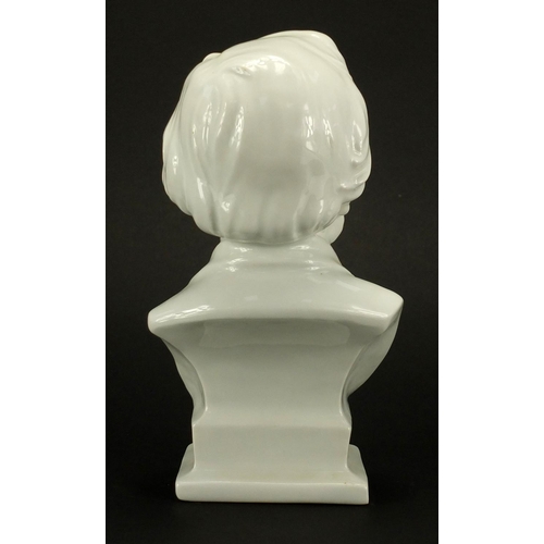 2193 - Herend of Hungary porcelain bust of composer Wagner, 22cm high