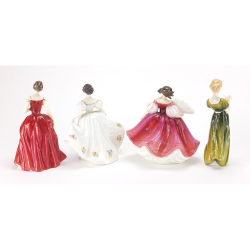 2447 - Four Royal Doulton Figurines, Veneta HN2722, Kate HN2789, Innocence HN2842 and First Waltz HN2862, t... 