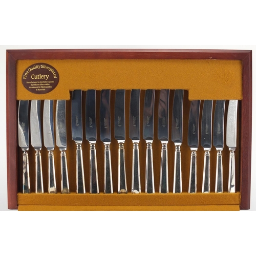 2094 - Eight place mahogany canteen of Sheffield silver plated cutlery, 47cm wide