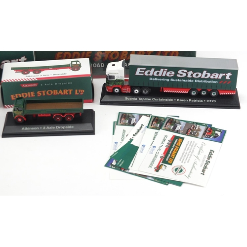 687 - Sixteen Atlas Edition Eddie Stobart haulage lorries and a CD, all boxed, eleven sealed