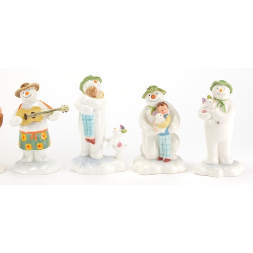 2466 - Seven John Beswick snowman figures, The Snowman and The Snowdog , the largest 14.5cm high