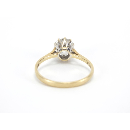 2631 - 9ct gold cubic zirconia solitaire ring, size Q, approximate weight 2.3g