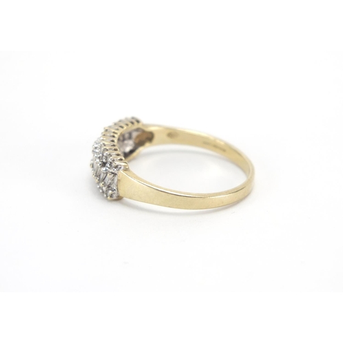 2643 - 9ct gold diamond half eternity ring, size P, approximate weight 2.5g