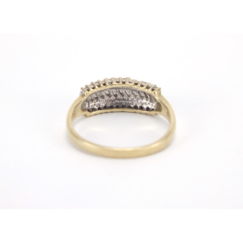 2643 - 9ct gold diamond half eternity ring, size P, approximate weight 2.5g