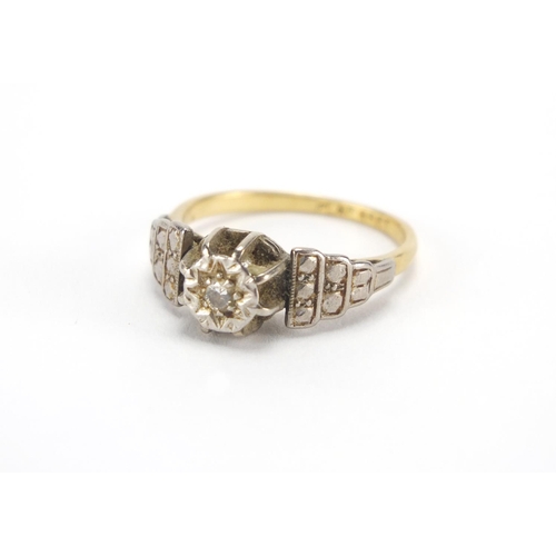 2798 - 18ct gold diamond ring, size N, approximate weight 3.7g