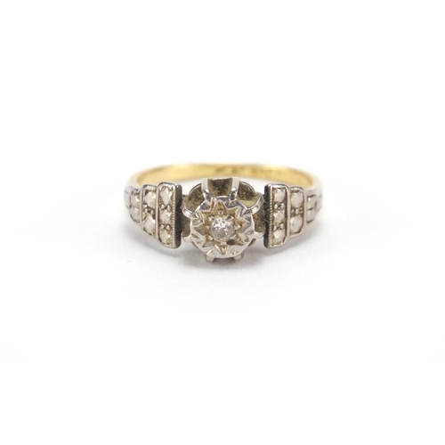 2798 - 18ct gold diamond ring, size N, approximate weight 3.7g