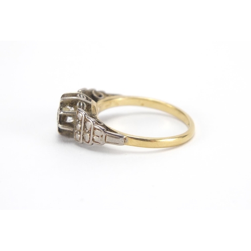 2798 - 18ct gold diamond ring, size N, approximate weight 3.7g