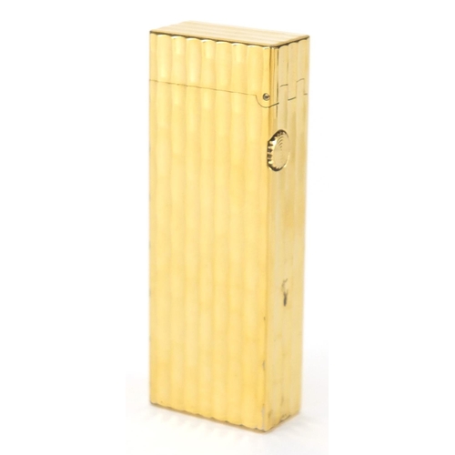 2516 - Gold plated Dunhill pocket lighter, with fitted case and box, 6.5cm high