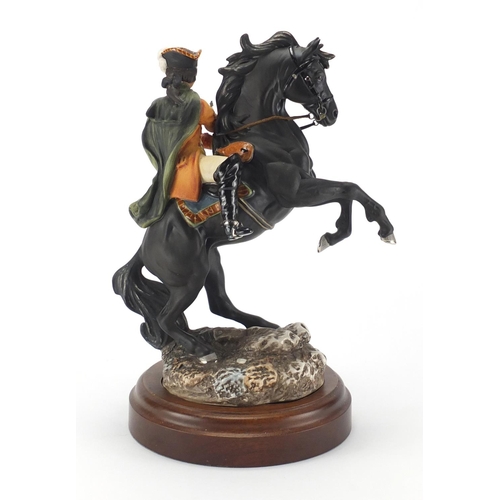 2462 - Royal Doulton hand painted figure of Dick Turpin, HN3272, limited edition 84/5000 on wooden stand, o... 