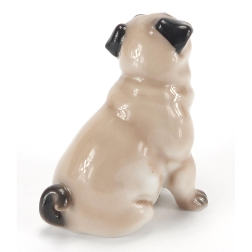 2427A - Royal Copenhagen seated pug dog, 7cm high