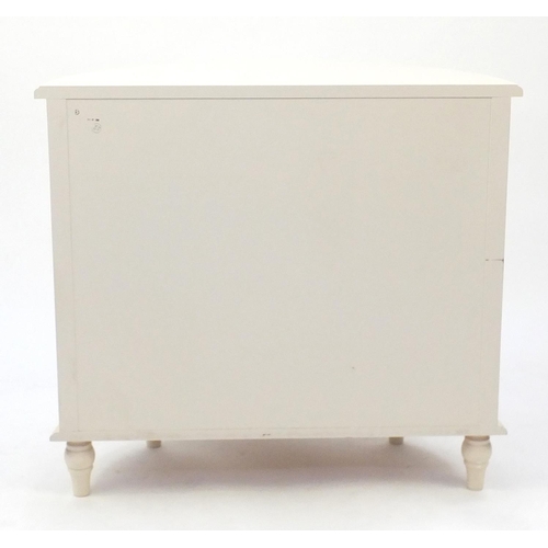 17 - Laura Ashley bow front four drawer chest, 78cm H x 84cm W x 40cm D