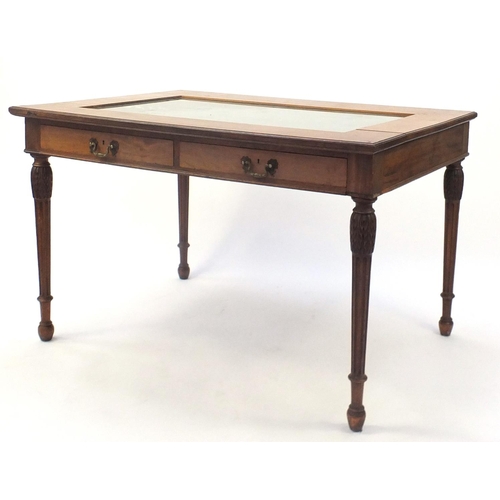 12 - Victorian mahogany display table, 79.5cm H x 125cm W x 89cm D