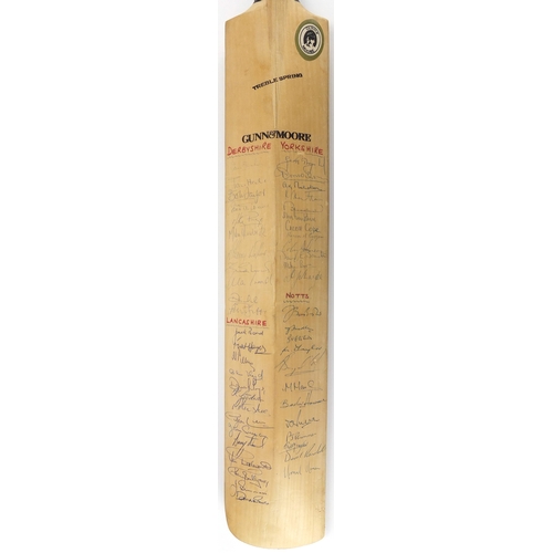 160 - Two autographed cricket bats including 1970's Gunn & Moore Cricket signed by The rest of the World a... 