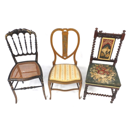 47 - Three occasional chairs including one rosewood