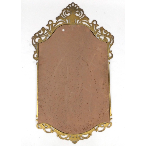 26 - Ornate metal gilt framed mirror, 122cm x 72cm
