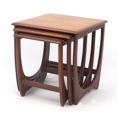 2072 - Nest of three teak G-Plan occasional tables, the largest 51cm H x 50cm W x 50cm D