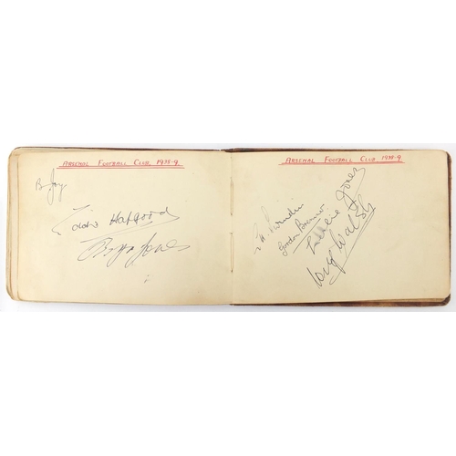 162 - Predominantly 1930's autograph's arranged in an album including Arsenal Football Club, West Indies T... 