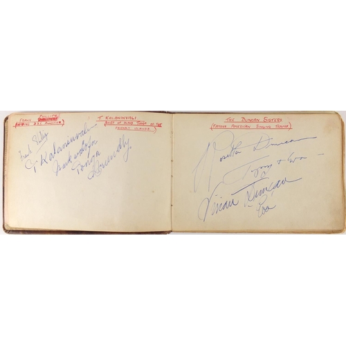 162 - Predominantly 1930's autograph's arranged in an album including Arsenal Football Club, West Indies T... 