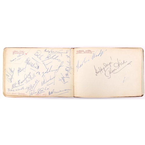 162 - Predominantly 1930's autograph's arranged in an album including Arsenal Football Club, West Indies T... 