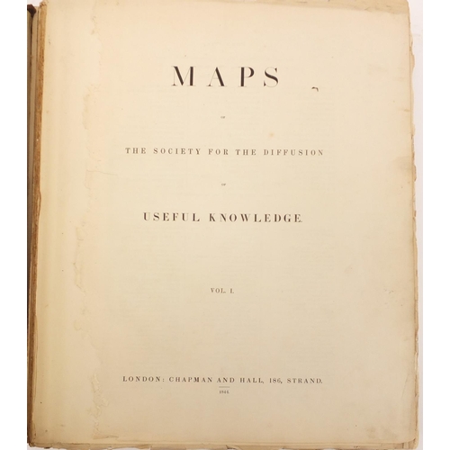 170 - Maps of the Society For The Diffusion of Useful Knowledge, hardback volumes I and II with coloured p... 