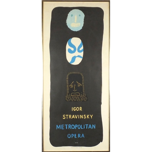 1360 - David Hockney - Igor Stravinsky Metropolitan Opera poster in colour, published 1981 Petersburg Press... 