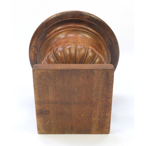 69 - Victorian carved oak Campana urn planter with liner, 44.5cm high x 44cm in diameter