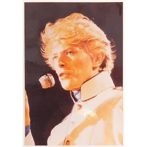 185 - Original David Bowie photographs in colour, probably 1980's, arranged in an album