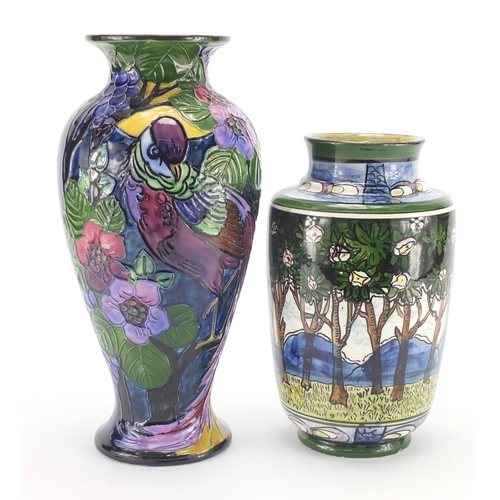 812 - Two Thomas Forester & Sons vases including a Torgon Ware example hand painted and tube lined with a ... 
