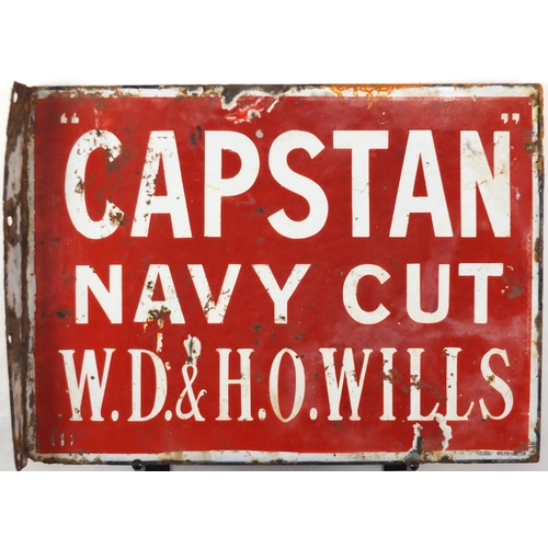 143 - Vintage double sided enamel advertising sign, Capstan Navy Cut and Westward Ho! smoking mixture, 38.... 