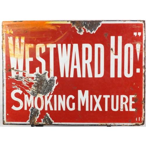 143 - Vintage double sided enamel advertising sign, Capstan Navy Cut and Westward Ho! smoking mixture, 38.... 