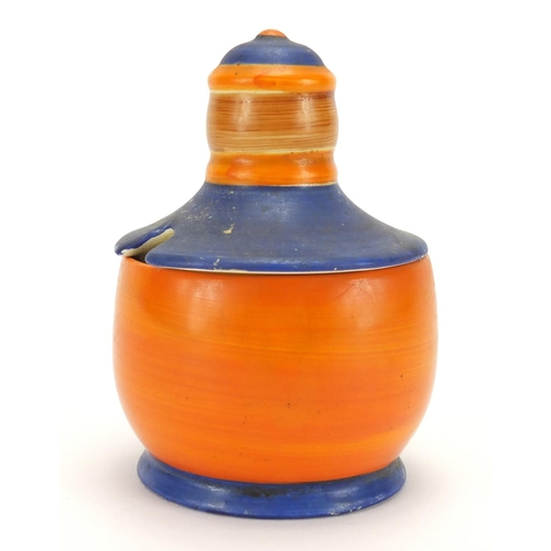 792 - Clarice Cliff United Services preserve pot and cover, factory marks to the base, 12cm high
