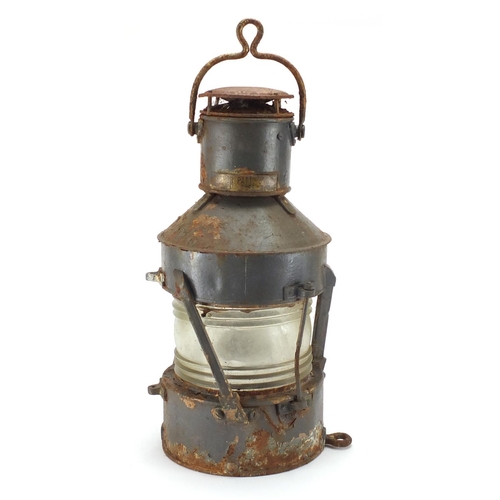 84 - Best & Lloyd Limited ships lantern, Anchor Patt 5902 1943, 54cm high