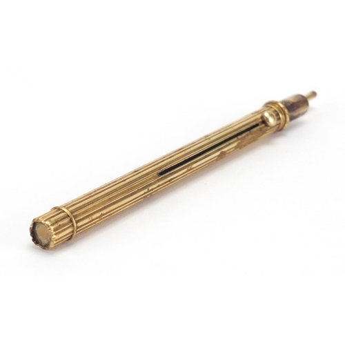 120 - Samuel Mordan & Co unmarked gold propelling pencil, 9cm in length when closed, approximate weight 14... 