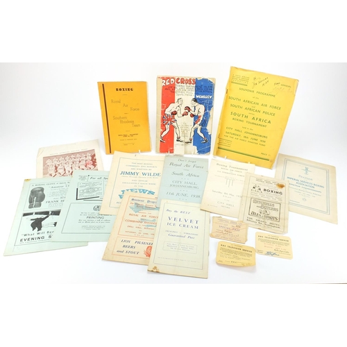 159 - 1930's and later boxing programmes and ephemera including special passes, BBC television passes for ... 