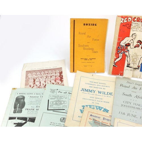 159 - 1930's and later boxing programmes and ephemera including special passes, BBC television passes for ... 