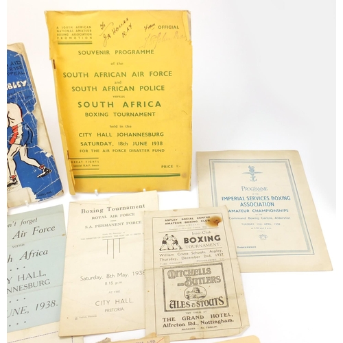 159 - 1930's and later boxing programmes and ephemera including special passes, BBC television passes for ... 