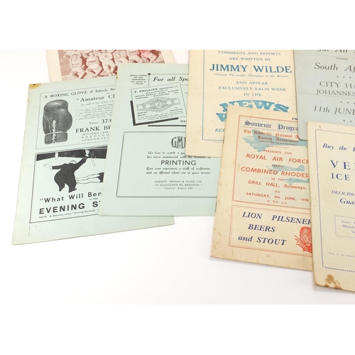 159 - 1930's and later boxing programmes and ephemera including special passes, BBC television passes for ... 