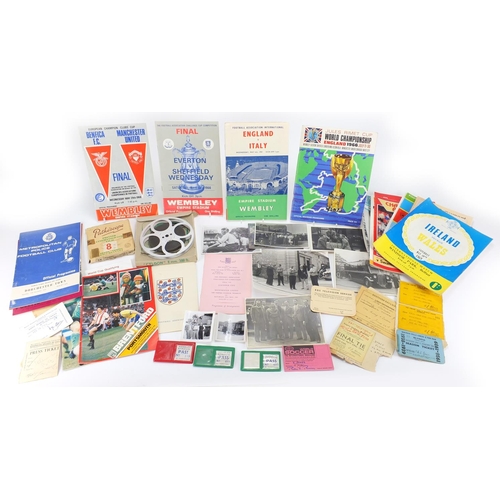 158 - 1930's and later football ephemera including Wembley Stadium passes, BBC television and World Soccer... 