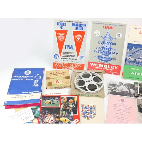 158 - 1930's and later football ephemera including Wembley Stadium passes, BBC television and World Soccer... 