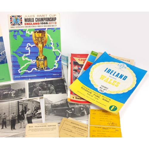 158 - 1930's and later football ephemera including Wembley Stadium passes, BBC television and World Soccer... 