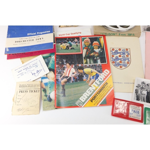 158 - 1930's and later football ephemera including Wembley Stadium passes, BBC television and World Soccer... 