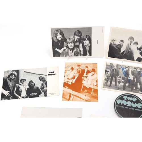 153 - 1960's The Move memorabilia including signatures and official fan club members badge