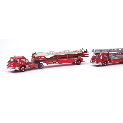 691 - Three large scratch built model fire engines, the largest 55cm in length